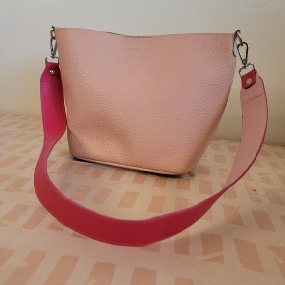 FIND KAPOOR Pingo Bag Vegan Pebble Leather 2tone Pink Crossbody - Picture 1 of 16